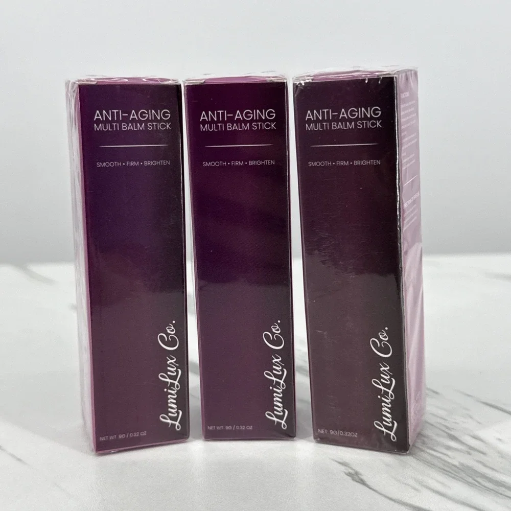 LumiLux Co AntiAging Multi Balm Stick Hydrating Firming Brightening Collagen 3pk
